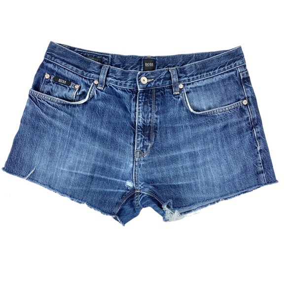Hugo Boss Pants - Hugo Boss Cutoff Jean Shorts Women Size XL (35"x 2.75") Unisex Upcycled Denim